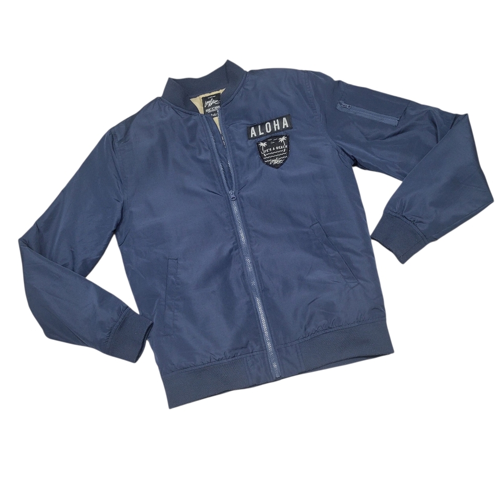 Local Motion Hawaii Bomber Jacket Blue Mens Size Small